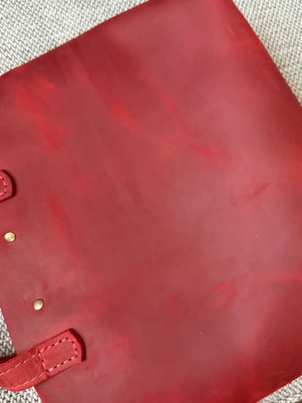 Portland Leather Red Leather Mini Tote  with Removable Crossbody Strap Phoenix - Picture 9 of 11